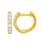 Classic Pave Diamond Huggies in 14K gold with round diamonds totaling 0.46 carats by Izakov Fine Jewelry.