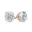 14K Gold Classic Round Lab-Grown Diamond Stud Earrings Rose Gold 1.00 Earrings by Izakov Diamonds + Fine Jewelry | Izakov