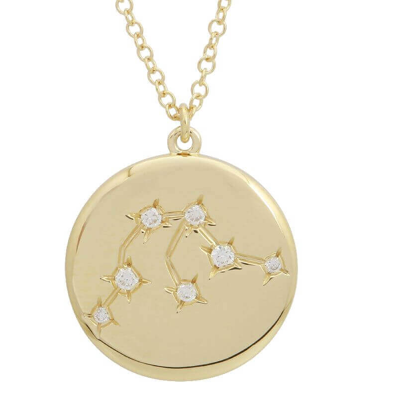 Gold constellation pendant necklace with diamond accents by our jewelry brand