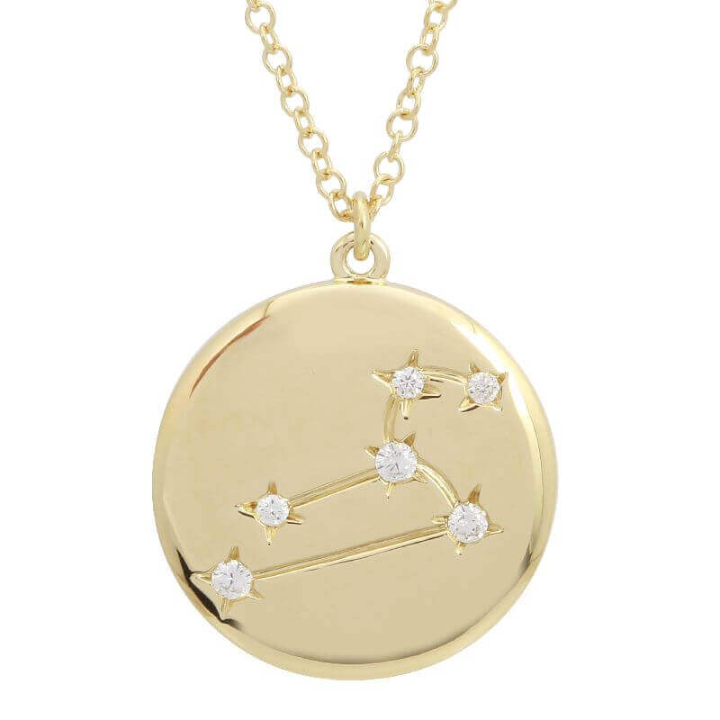 Gold constellation necklace with diamond accents from our jewelry brand collection.