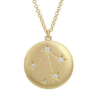 Gold star constellation pendant necklace with white diamonds on a delicate chain from our jewelry collection