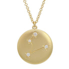 Zodiac constellation gold necklace with diamond accents by our jewelry brand.