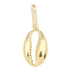 Gold cowrie shell pendant with diamond accents from our exclusive jewelry collection