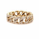 Gold diamond-encrusted link chain ring - luxury jewelry brand elegance