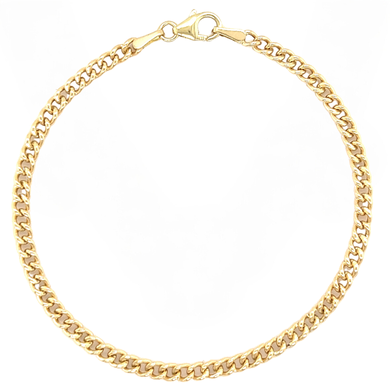 14K Gold Curbed Chain Link Bracelet Yellow Gold Bracelets by Izakov Diamonds + Fine Jewelry | Izakov
