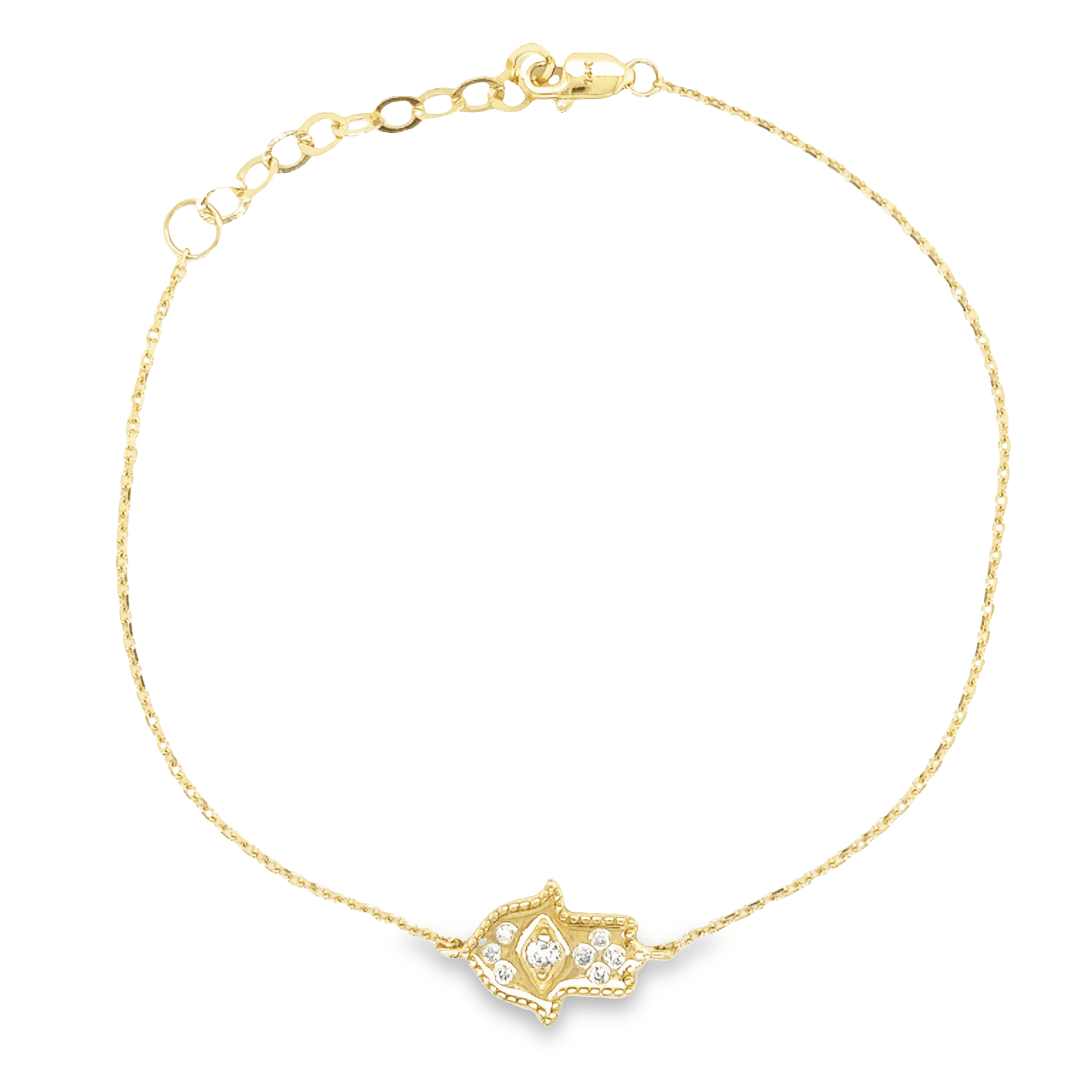 Star of David and Hamsa Bracelet in 14k White Gold Ben Jewelry