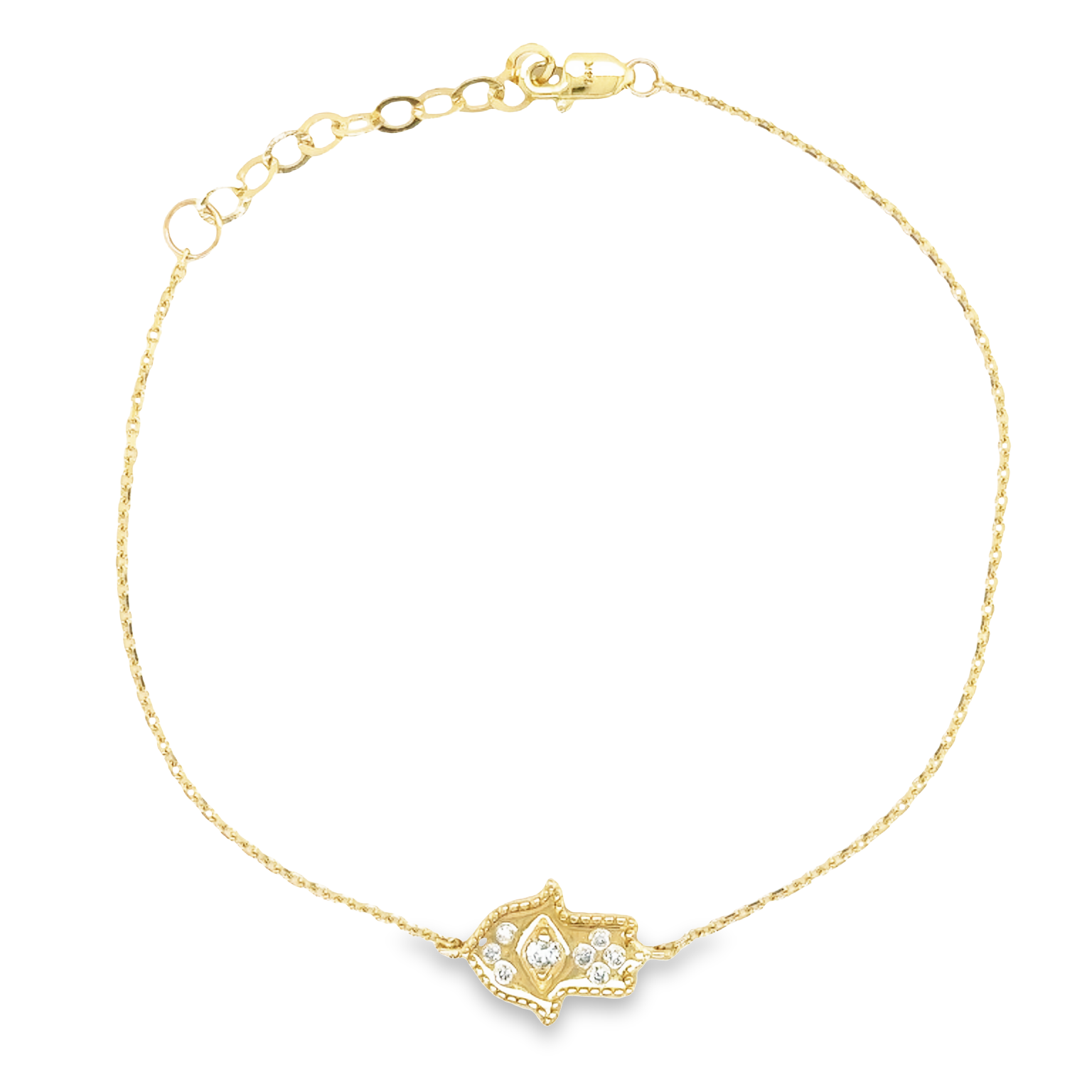14K Gold Diamond Accented Hamsa Bracelet Bracelets by Izakov Diamonds + Fine Jewelry | Izakov