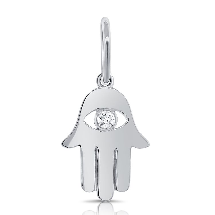 14K Gold Diamond Accented Hamsa Necklace Charm Charms & Pendants by Izakov Diamonds + Fine Jewelry | Izakov