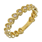 14K gold heart-shaped ring featuring 38 sparkling diamonds, 0.38 total carat weight, elegant design for love and affection.