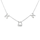 14K Gold Diamond Accented Hebrew Mom Stations Necklace Necklaces by Izakov Diamonds + Fine Jewelry | Izakov