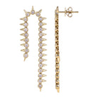 Diamond Bezel Spikes Drop Earrings featuring 14K gold and diamond bezel-set spikes by Izakov Fine Jewelry.