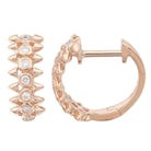 Rose gold hoop earrings with diamond accents from our luxury jewelry collection