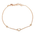 14K Gold Pave Diamond Initial Bracelet C / Rose Gold Izakov Diamonds + Fine Jewelry