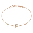 14K Gold Pave Diamond Initial Bracelet F / Rose Gold Izakov Diamonds + Fine Jewelry