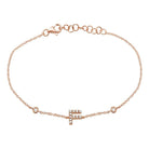 Rose gold bracelet with diamond-studded letter F charm from our luxury jewelry collection