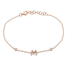 Rose gold bracelet with diamond-studded "M" pendant from our luxury jewelry collection