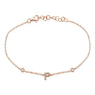 Rose gold bracelet with letter charm and diamond accents from our luxury jewelry collection