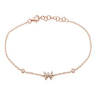 Rose gold bracelet with diamond-studded "W" charm from our elegant jewelry collection