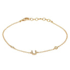 14K Gold Pave Diamond Initial Bracelet U / Yellow Gold Izakov Diamonds + Fine Jewelry