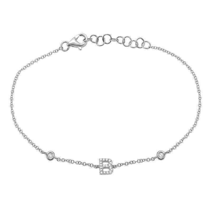 Elegant silver bracelet with initial pendant and delicate link chain from our jewelry brand collection