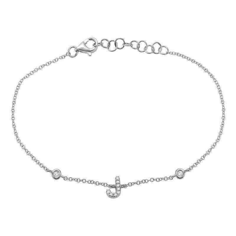 Elegant silver bracelet with diamond accents and adjustable chain from our exclusive jewelry collection.