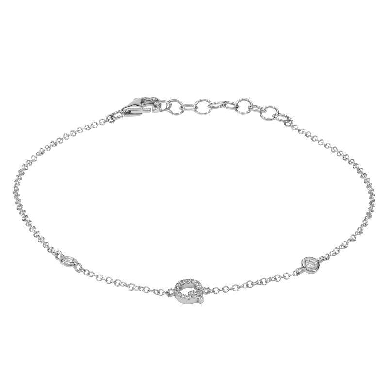 Elegant silver bracelet with delicate chain and sparkling accents, perfect for adding a touch of sophistication to any outfit.