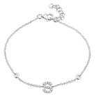 Sterling silver bracelet with diamond-encrusted 'S' charm from our luxury jewelry collection