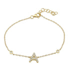 Gold star bracelet with diamond accents from elegant jewelry collection