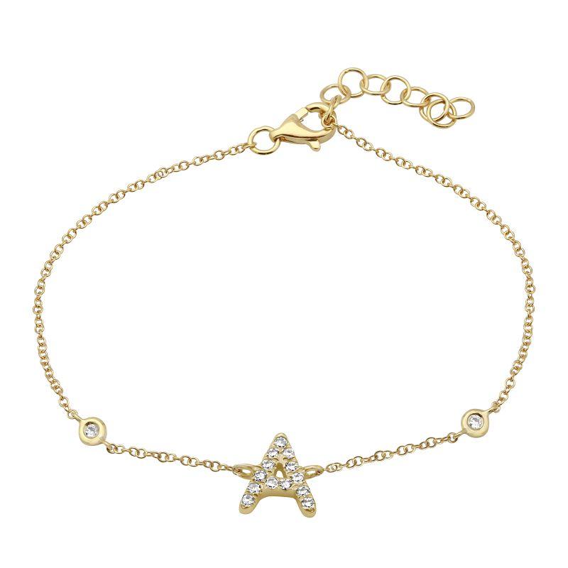 Gold star bracelet with diamond accents from elegant jewelry collection