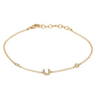 Delicate gold bracelet with letter U charm from our exclusive jewelry collection.