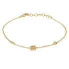 14K Gold Pave Diamond Initial Bracelet Z / Yellow Gold Izakov Diamonds + Fine Jewelry