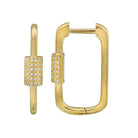 Gold rectangular hoop earrings with sparkling diamond accents for a touch of elegance from our exclusive jewelry collection