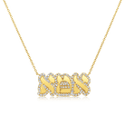 14K Gold Diamond Cloud Hebrew Mom Necklace - Necklaces - Izakov Diamonds + Fine Jewelry
