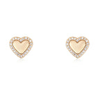 14K Gold Diamond Halo Heart Button Earrings Pair Earrings by Izakov Diamonds + Fine Jewelry | Izakov