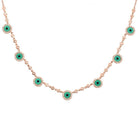 14K Gold Diamond Halo Turquoise Evil Eyes Necklace Rose Gold Izakov Diamonds + Fine Jewelry