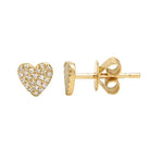 Gold heart-shaped stud earrings with sparkling diamonds from our luxury jewelry collection.