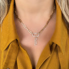 14K Gold Diamond Pave Gothic Mama Necklace Charm Charms & Pendants by Izakov Diamonds + Fine Jewelry | Izakov