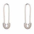 Elegant safety pin-shaped earrings with sparkling crystals from our jewelry collection.