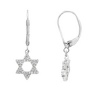 14K Gold Diamond Star Of David Leverback Drop Earrings Earrings by Izakov Diamonds + Fine Jewelry | Izakov