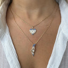 14K Gold Diamonds & Sapphires Israel Flag Heart Pendant Charms & Pendants by Izakov Diamonds + Fine Jewelry | Izakov