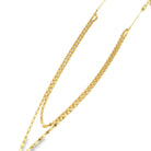 14K Gold Double Layer Mirror Link Chain Lariat Necklace - Necklaces - Izakov Diamonds + Fine Jewelry