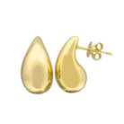 Elegant gold teardrop-shaped earrings from our jewelry collection. Perfect for adding a touch of sophistication to any outfit.