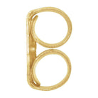 Gold double band ring from our jewelry collection, featuring a unique interlocking design for a stylish and elegant look.