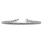 Elegant silver tennis bracelet with sparkling square-cut diamonds for a timeless jewelry piece from our brand.