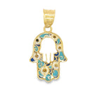 14K Gold Enamel Hamsa Necklace Charm Yellow Gold Charms & Pendants by Izakov Diamonds + Fine Jewelry | Izakov