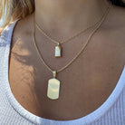 14K Gold Engravable Tag Necklace Charm - Charms & Pendants - Izakov Diamonds + Fine Jewelry