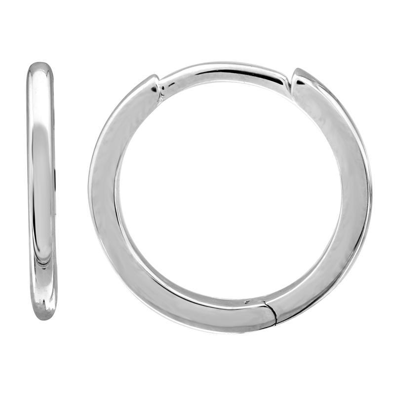 Elegant silver hoop earrings from our jewelry collection, perfect for adding a touch of sophistication to any outfit.