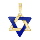 Gold and blue Star of David pendant with diamonds from our exquisite jewelry collection.