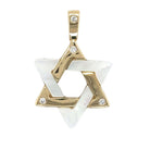 14K Gold Gemstone Star of David Diamond Pendant © Yellow Gold Mother of Pearl Large Charms & Pendants by Izakov Diamonds + Fine Jewelry | Izakov