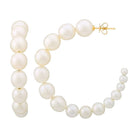 14K Gold Graduated Pearl Hoop Earrings 47mm / Yellow Gold Izakov Diamonds + Fine Jewelry #size_47mm